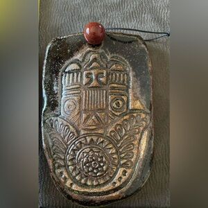 Handmade ceramic wall hanging Hamsa